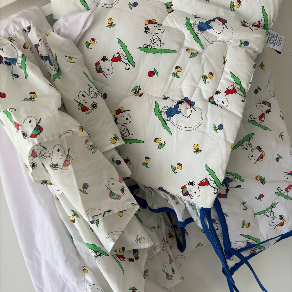 NWOT Vintage Snoopy baby bedding set GOLF theme - Picture 2 of 7